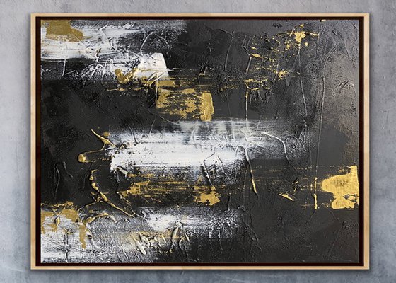 Gold and Black Abstract Reflections