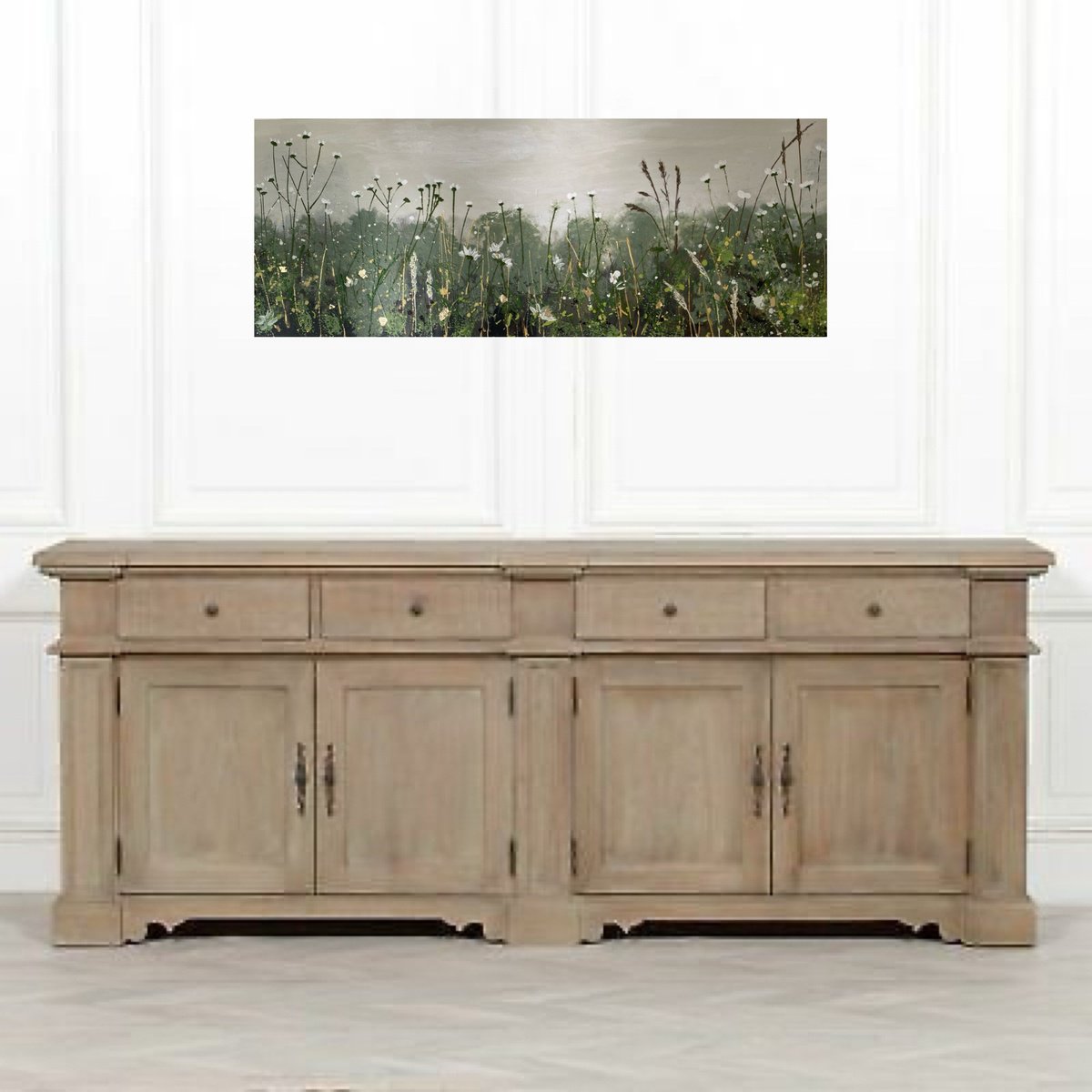 Impressionistic Botanical Acrylic Painting By Elizabeth Westcott, 40 X 16, The Look Of Love, Original Artwork