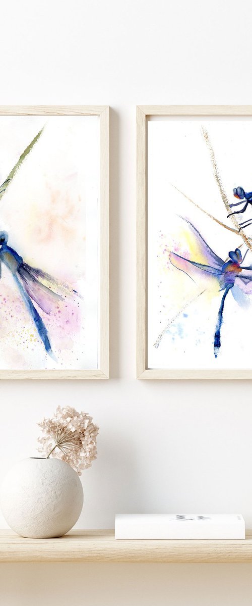 Dragonflies Diptych by Olga Tchefranov (Shefranov)