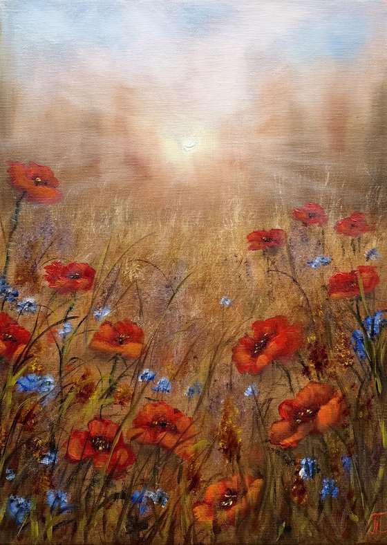 Morning and Red flowers