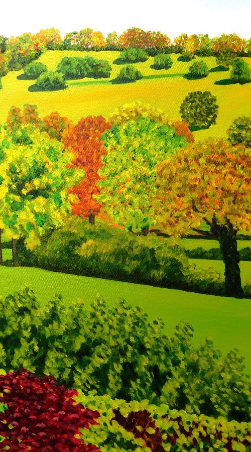 Looking across the Brede Valley, Sedlescombe, East Sussex by Ruth Cowell
