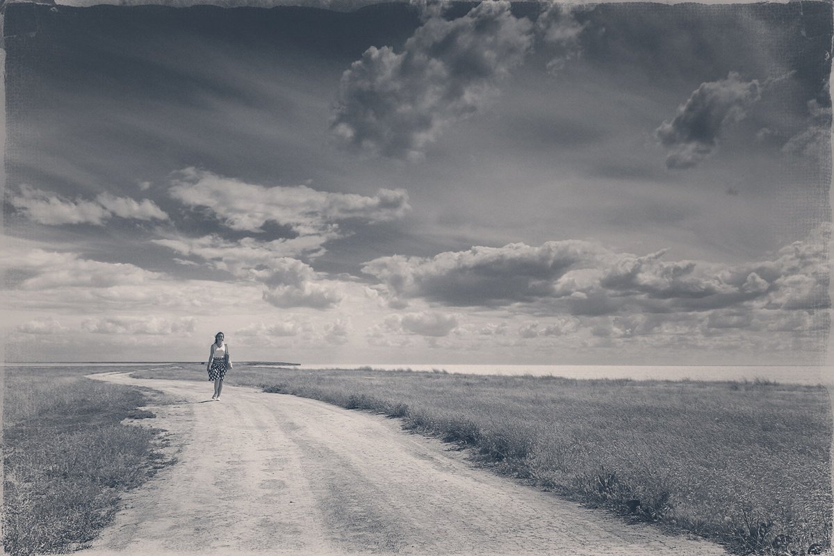 Photorealistic Landscape Photograph By Valerix, 24 X 16", On The Road Of Memories., Original Artwork