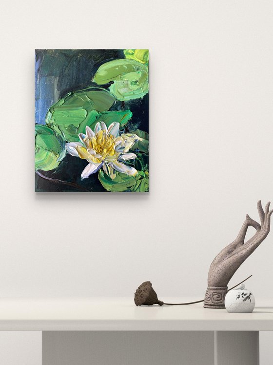 Water Lily — Palette Knife Oil Study