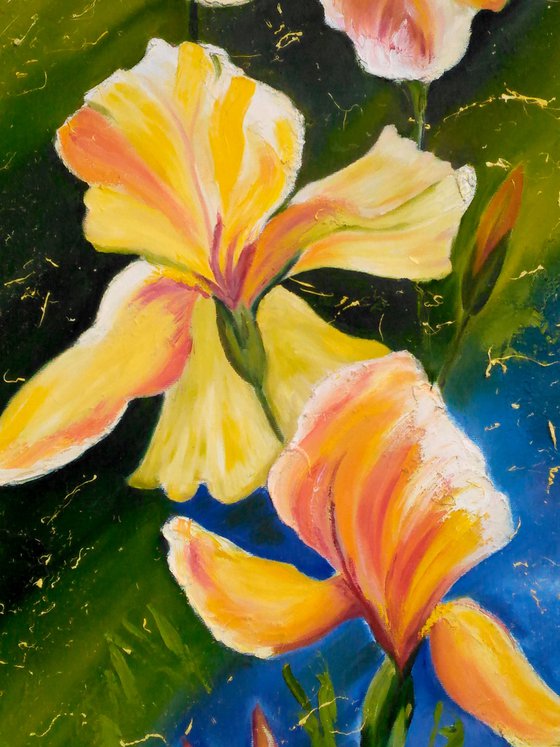 Irises. oil painting