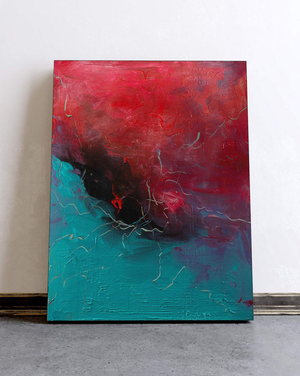 Organic Abstract Acrylic Painting By Nemanja Nikolic, 30 X 40", The Infinite Realms, Original Artwork