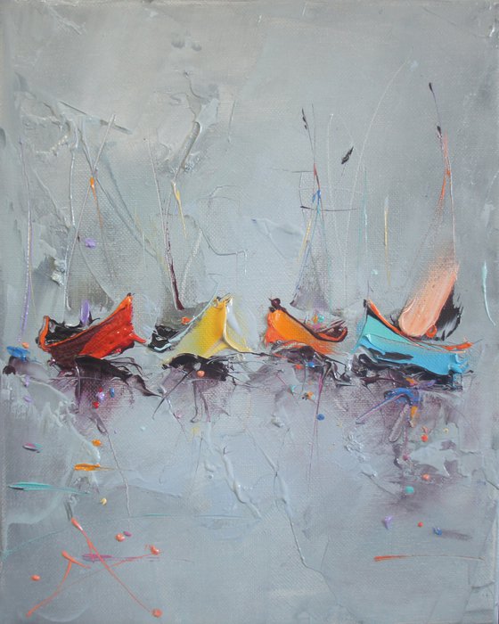 Seascape, Abstract Oil Painting on Canvas