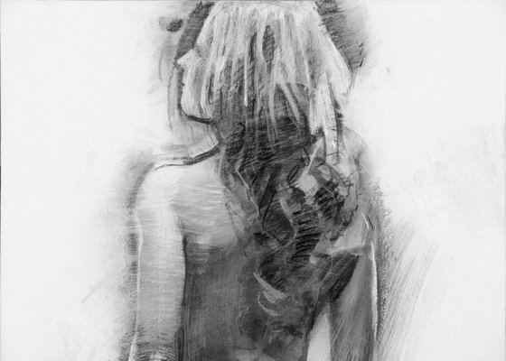 Charcoal drawing on paper "Nude"