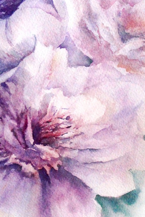 Dusty Purple  Peony Bouquet