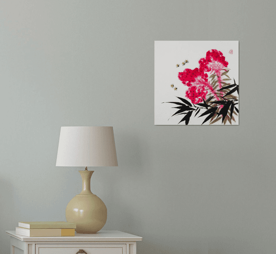Celosia, Bamboo and Bees