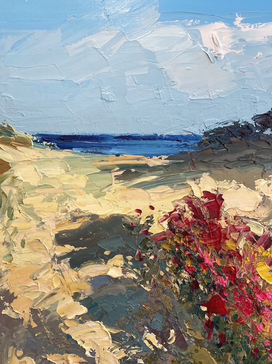 Beach Oil Painting on Canvas