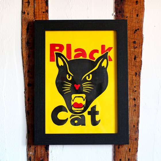 Black Cat Fireworks Painting