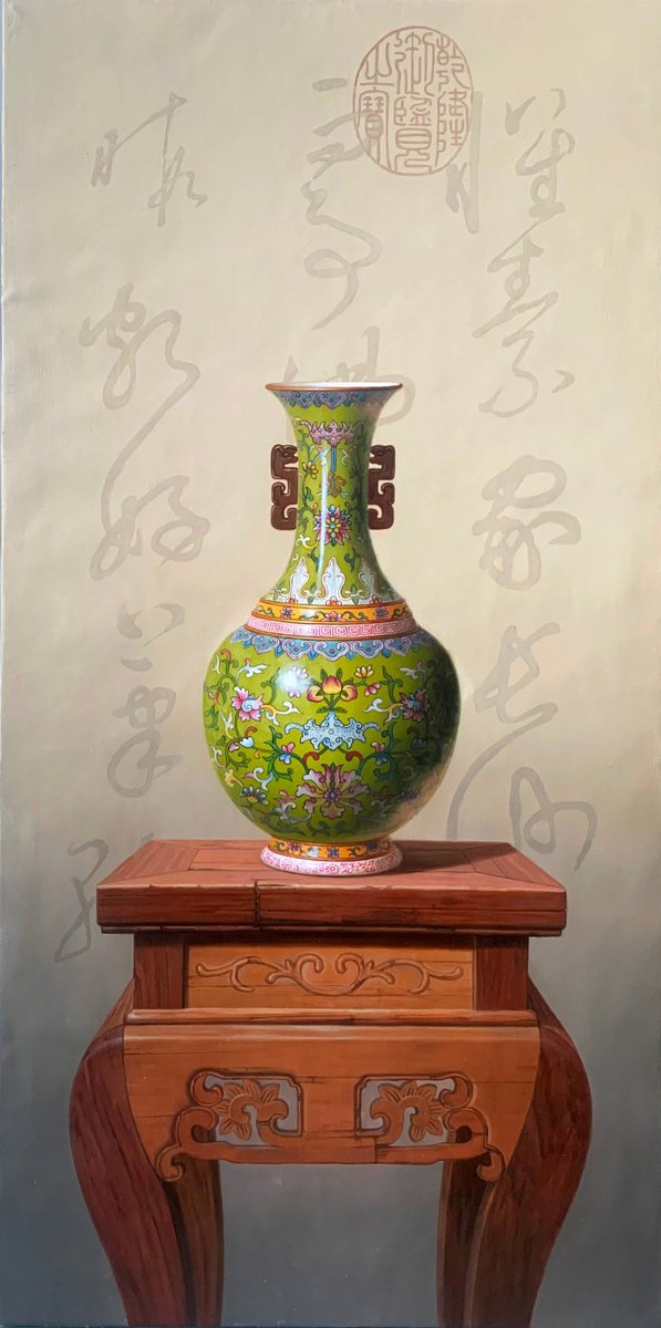 Vase on table c227 by Kunlong Wang