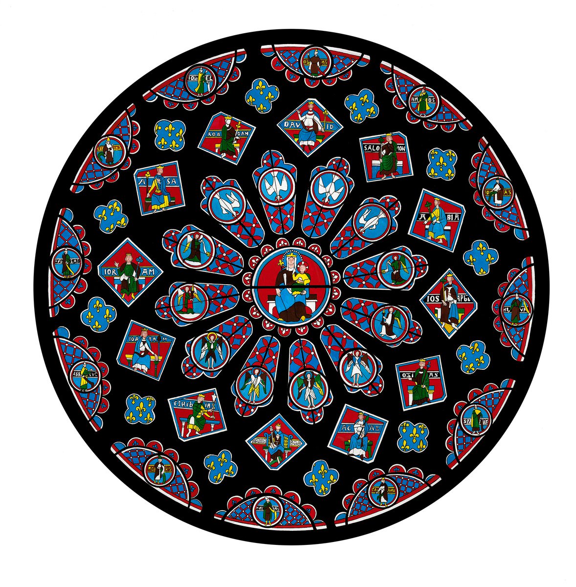 Geometric Abstract Painting By Shelley Ashkowski, 22 X 22", Chartres Cathedral Rose Window, Original Artwork