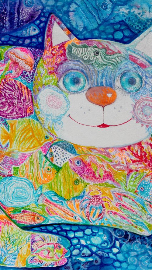 Ocean Dream Cat by Oxana Zaika
