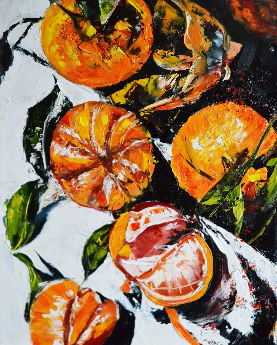 Oil Painting , Juicy Oranges By Valeriia Radziievska, 16 X 20, Artwork For Sale On Artfinder