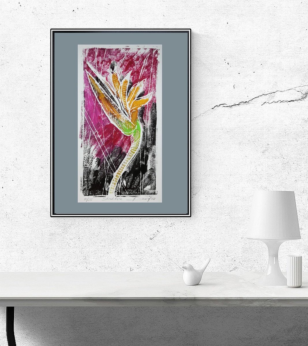 bird of paradise flower - Monotype 10 by Olga David