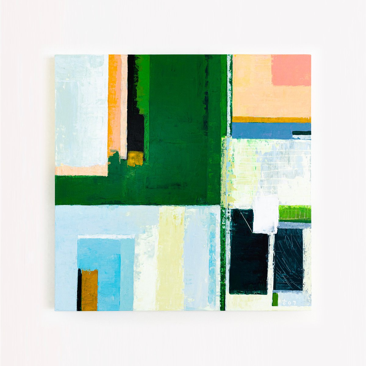 Abstract Acrylic Painting By Hyunah Kim, 36 X 36, Palos Verdes, Original Artwork