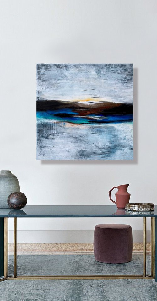 The Breath of Wind - TEXTURED ABSTRACT ART – MODERN LANDSCAPE PAINTING. READY TO HANG! by Julijana Ravbar