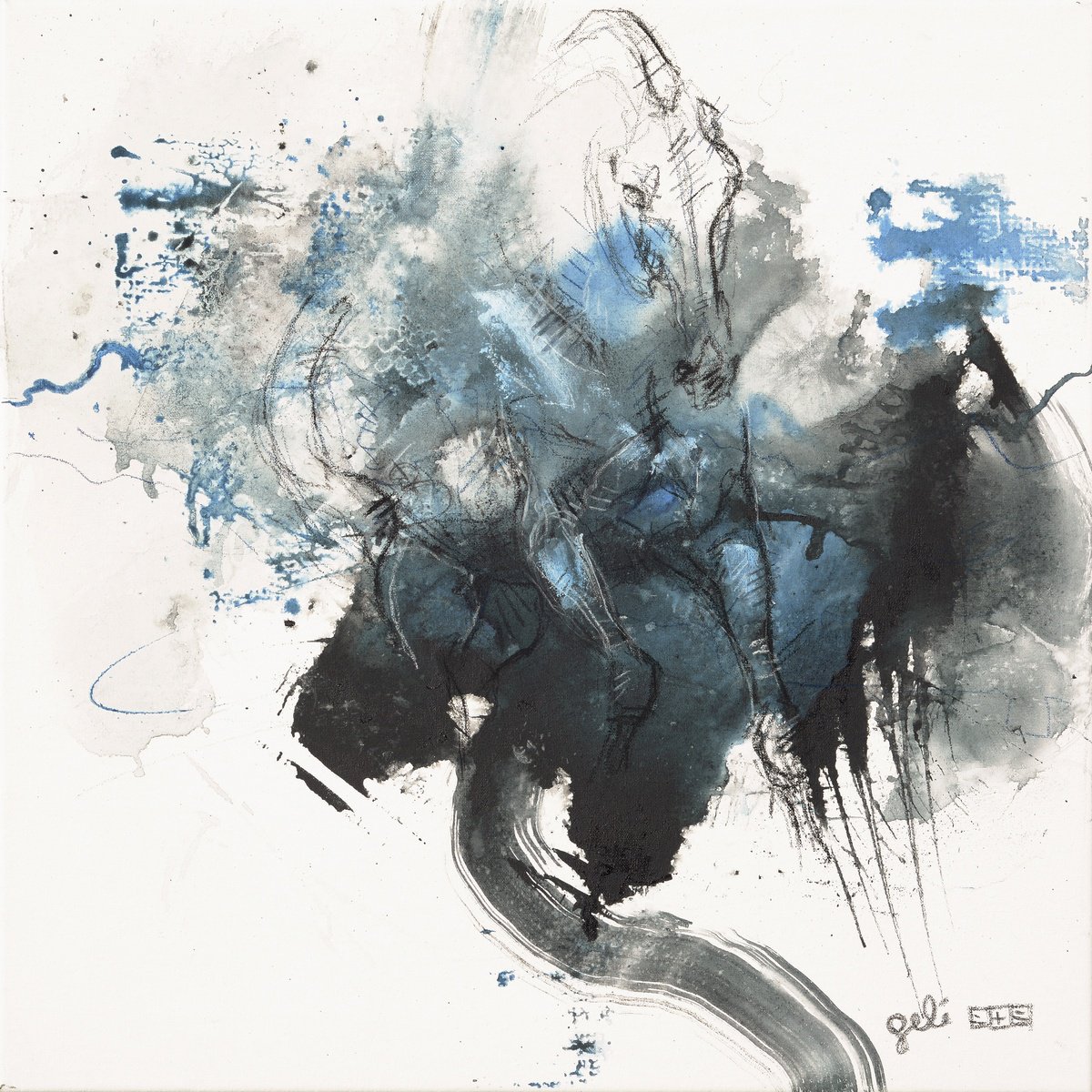 Expressive Painting , Horse Memory 6T By Benedicte Gele, 16 X 16, Artwork For Sale On Artfinder