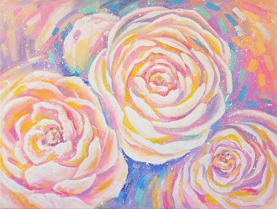 FLOWER MAGIC acrylic painting 80*60 cm