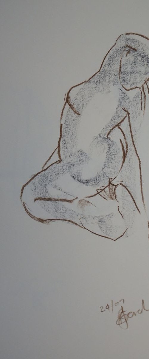 Yoga series Gestural drawing #3 by Baden French