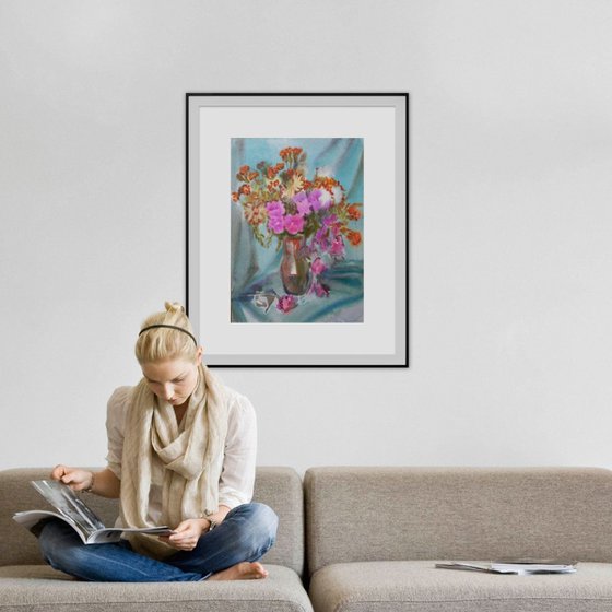bouquet, watercolor painting 50x70 cm