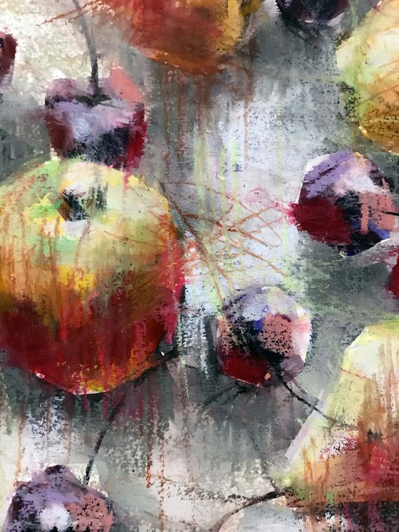 Summer fruits. One of a kind, original painting, handmad work, gift.