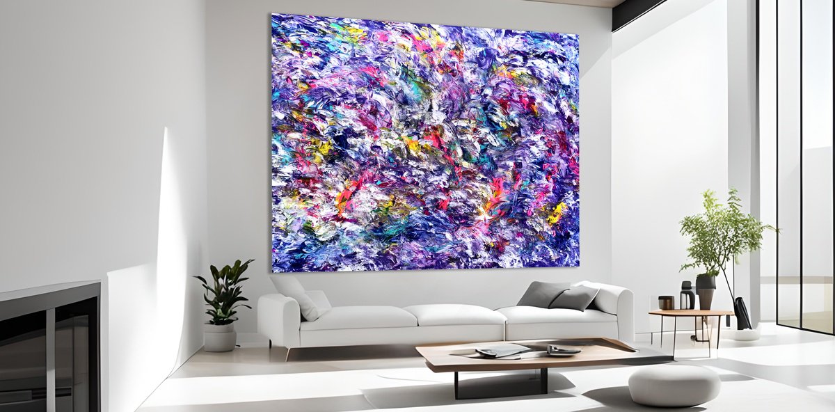 Organic Abstract Acrylic Painting By Estelle Asmodelle, 79 X 67, Searching For Perpetuity, Original Artwork