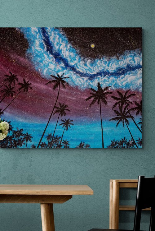 Purple Blue Night Sky by Rimma Savina