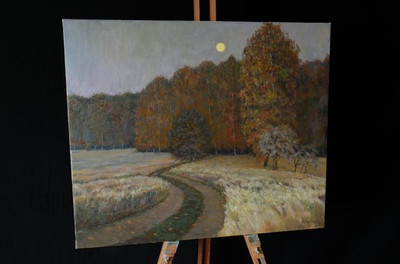 Moon Rise - autumn landscape painting