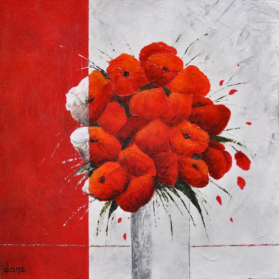 The vase of poppies