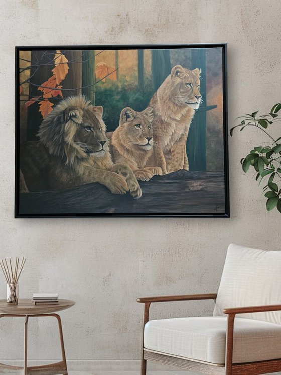 Painting 'Lion's Harmony'