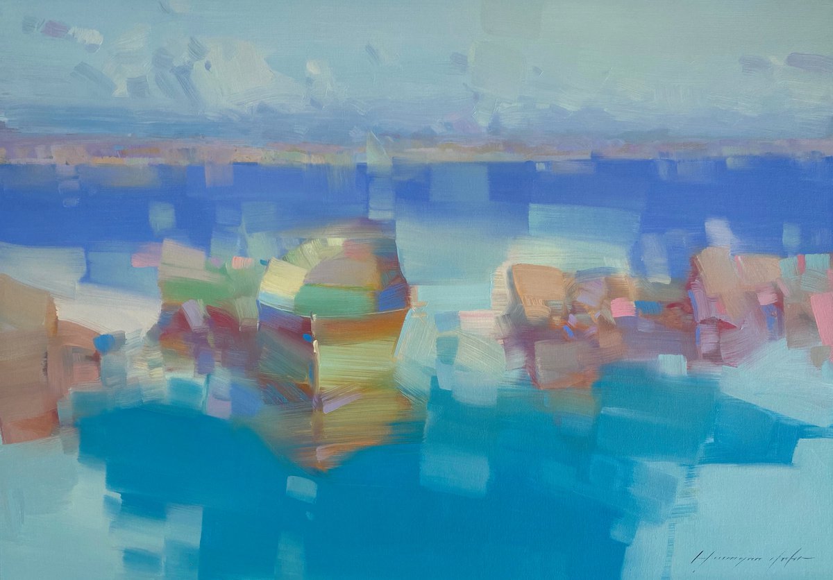 Fishing Boat By Vahe Yeremyan, 30 X 21, Artwork For Sale On Artfinder