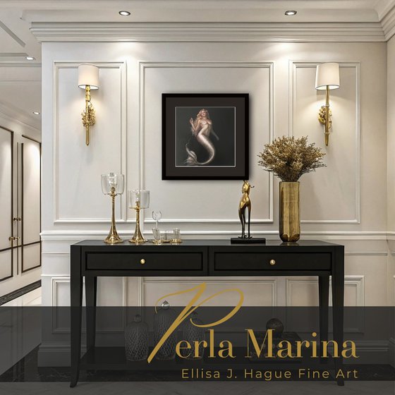 Perla Marina, mermaid oil painting