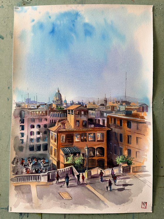 Morning Above the Spanish Steps