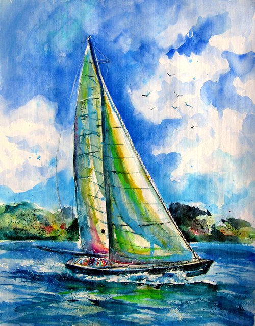 Summer and freedom - sailboat by Kovács Anna Brigitta