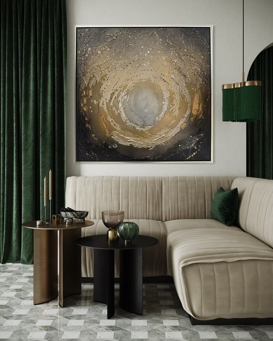 Gold And Black Abstract Painting – Gold Ebony