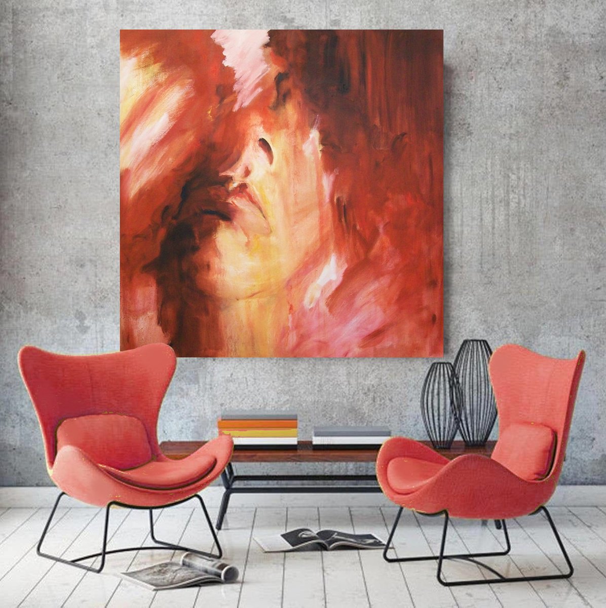 Organic Abstract Oil Painting By Susana Z. Harris, 43 X 43", Facing The Storm, Original Artwork