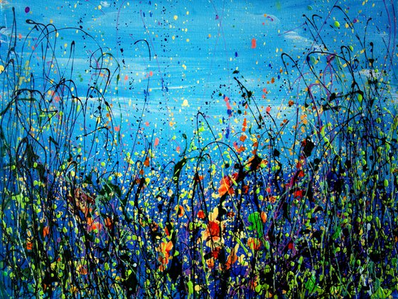 Grass Shimmer Pollock Inspired Original Painting