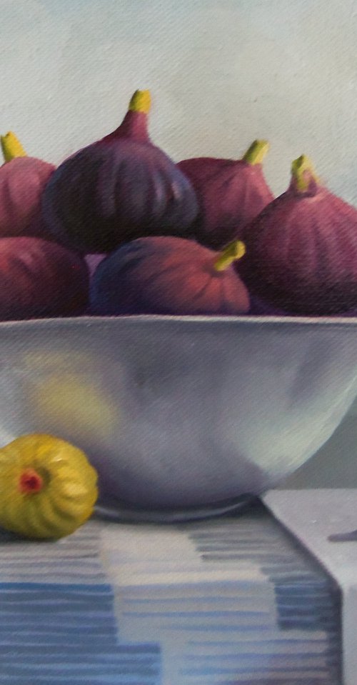 Still life with fig-3 (24x30cm, oil painting, ready to hang) by Tamar Nazaryan