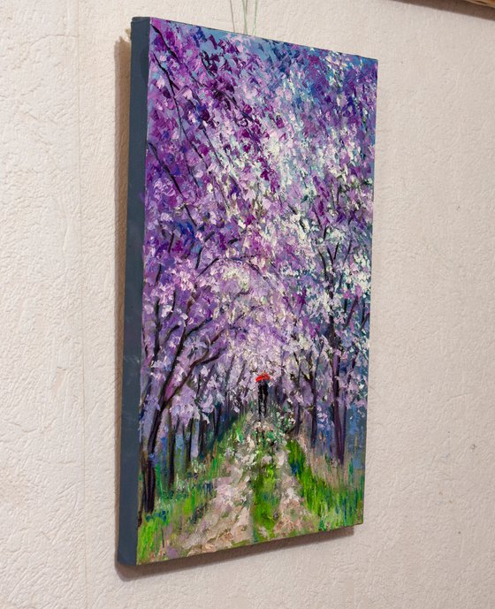 "Walk in the park", spring landscape, sakura