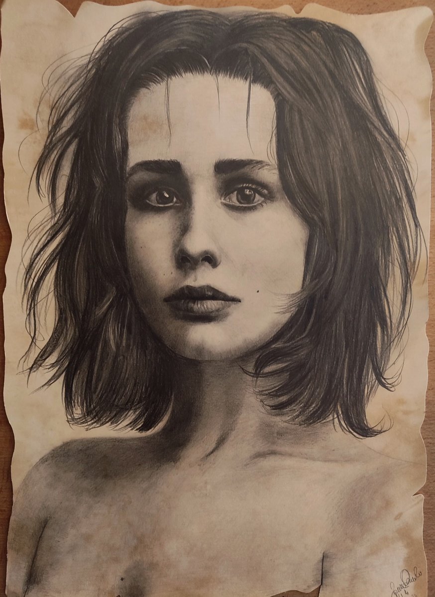 Photorealistic Portrait Pencil Drawing By Laura Muolo, 11 X 16", Naked Identity #4, Original Artwork