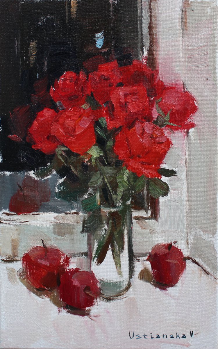 Red roses by Vira Ustianska