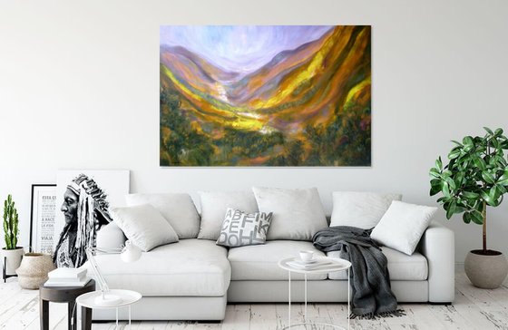 Ascent To The Mountains,125x85cm Large painting