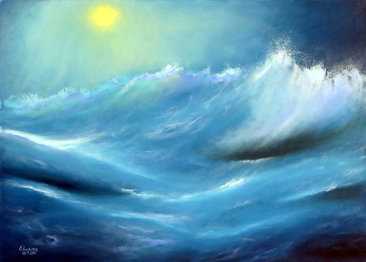 The Breath Of The Ocean: Turquoise Surge By Lumina Studio, 28 X 20, Artwork For Sale On Artfinder