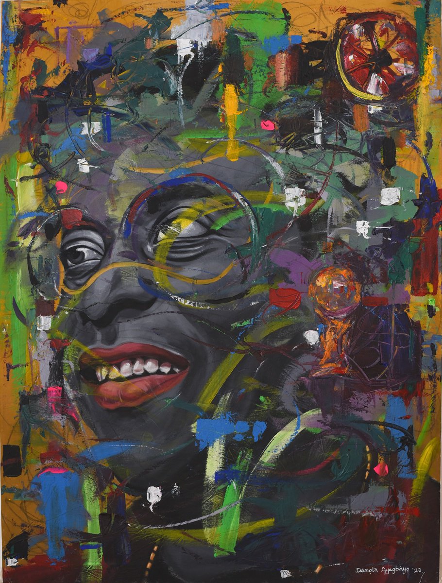 Expressive Abstract Acrylic Painting By Damola Ayegbayo, 36 X 48, Whispers Of The Soul 4, Original Artwork