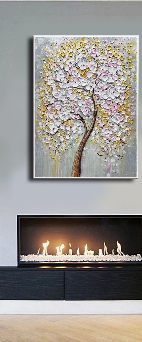 Gold Silver Blossoms by Lana Guise