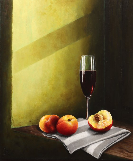 Peaches and wine