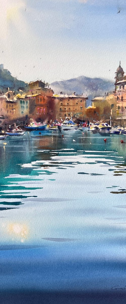 Blue Italian Morning. Camogli #2 by Eugenia Gorbacheva