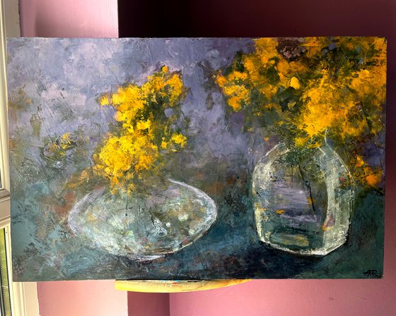 Vases With Yellow Flowers